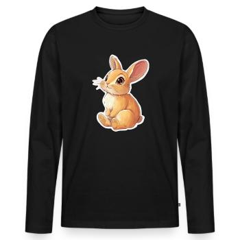 Hare - Men's Premium Organic Long Sleeve Shirt - black - Front - Nico (187cm)