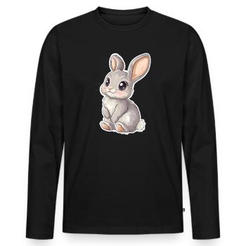 Hare - Men's Premium Organic Long Sleeve Shirt - black - Front - Nico (187cm)