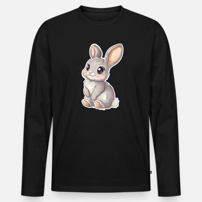 Hase - Männer Premium Bio Langarmshirt - Schwarz