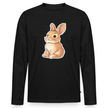 Hare - Men's Premium Organic Long Sleeve Shirt - black - Front - Nico (187cm)