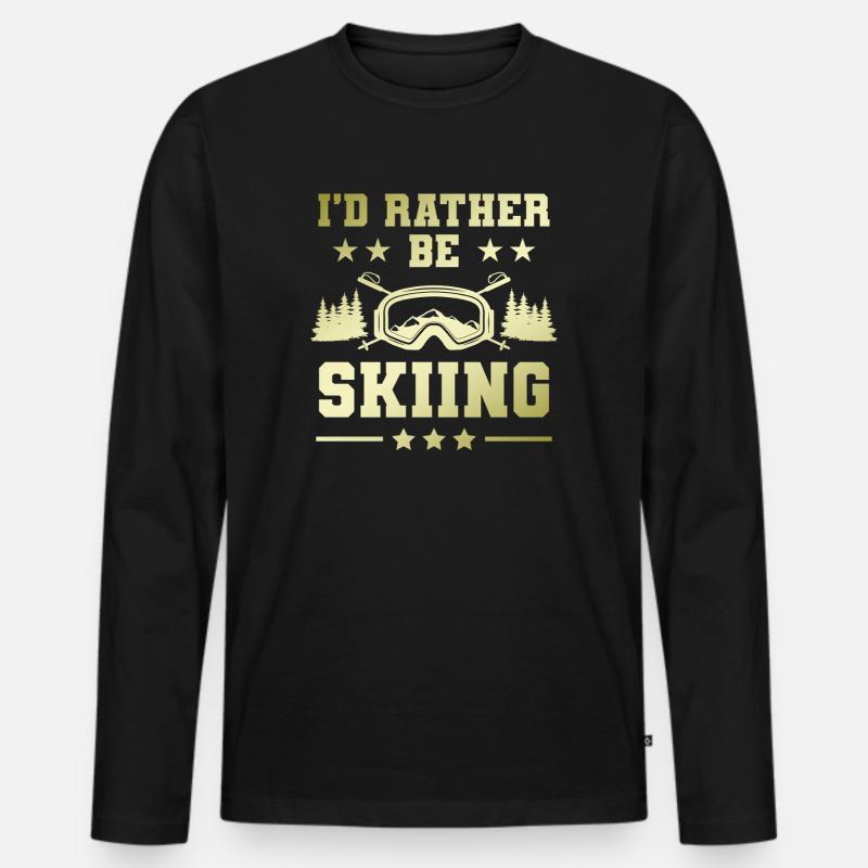 ski skiing - Männer Premium Bio Langarmshirt - Schwarz