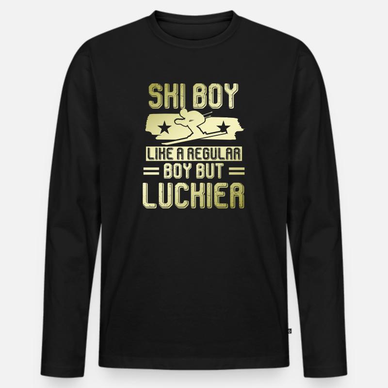 ski junge - Männer Premium Bio Langarmshirt - Schwarz