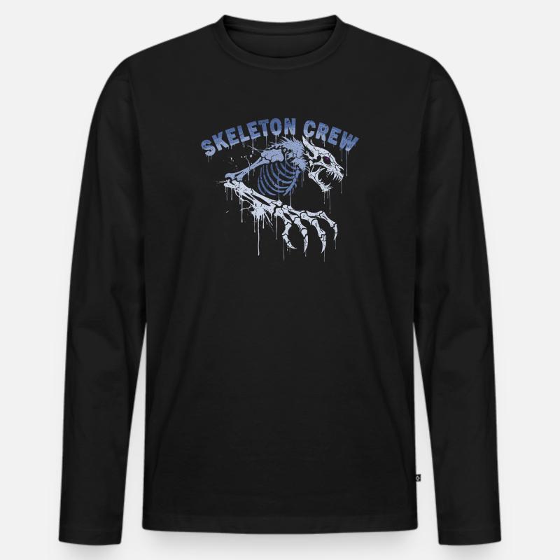 Skelett Werwolf Graffiti - Männer Premium Bio Langarmshirt - Schwarz