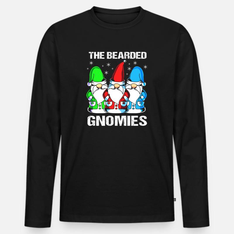 Gnom Bart - Männer Premium Bio Langarmshirt - Schwarz