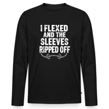Funny Gym Bodybuilding Saying - Men's Premium Organic Long Sleeve Shirt - black - Front - Nico (187cm)