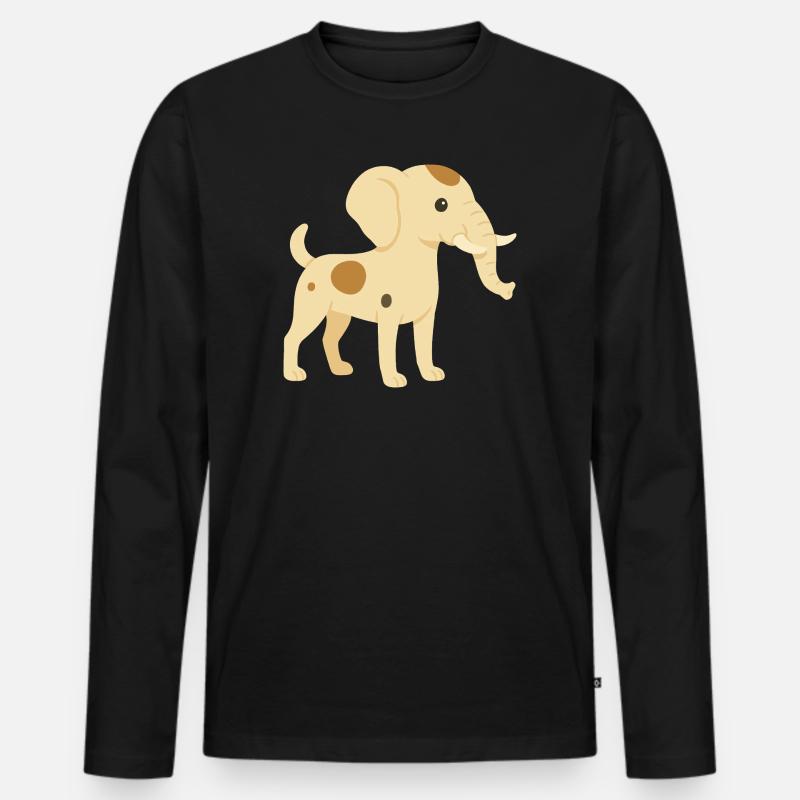 Elefant Hund Jack Russell - Männer Premium Bio Langarmshirt - Schwarz