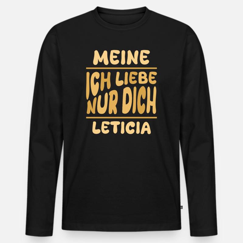 Leticia - Männer Premium Bio Langarmshirt - Schwarz