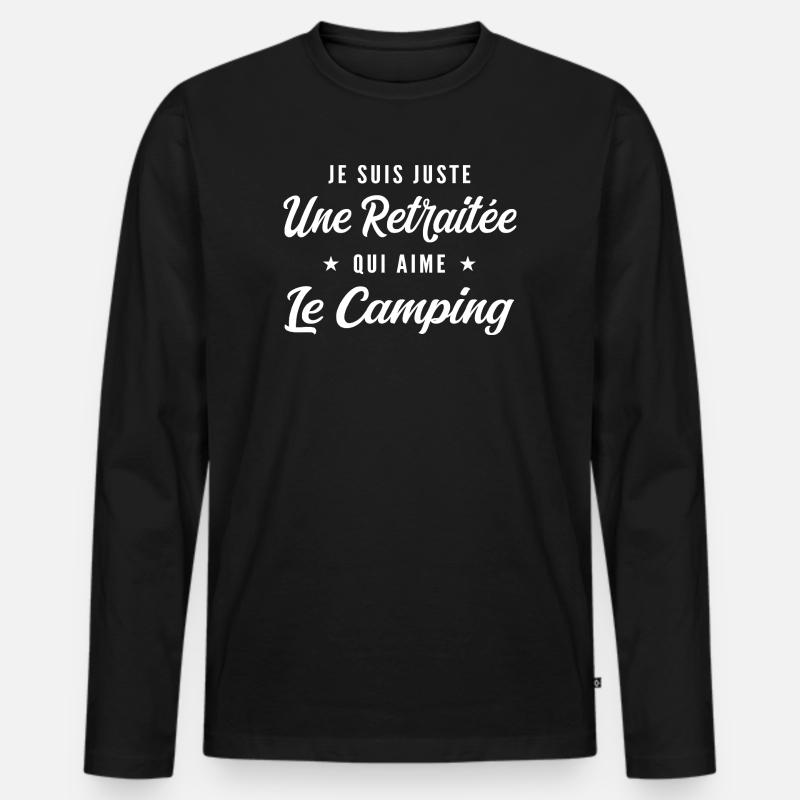 Ruhestand-Passion-Camping - Männer Premium Bio Langarmshirt - Schwarz