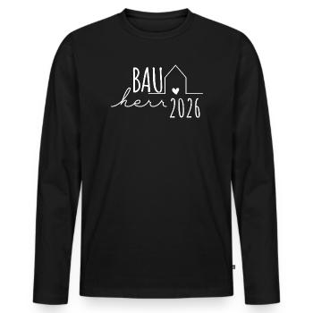 Builder 2026 - Builders Partnerlook Hausbau - Men's Premium Organic Long Sleeve Shirt - black - Front - Nico (187cm)