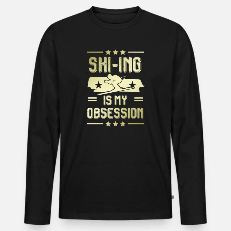 ski skiing - Männer Premium Bio Langarmshirt - Schwarz
