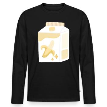 Bananenmilch Karton - Männer Premium Bio Langarmshirt - Schwarz - Vorne - Nico (187cm)
