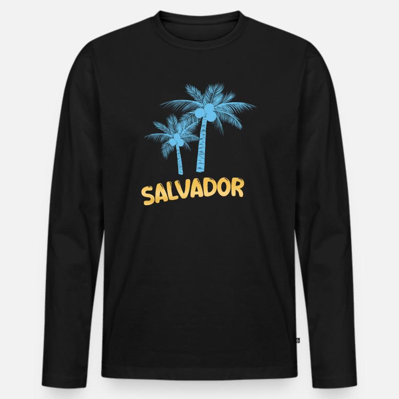 Salvador - Männer Premium Bio Langarmshirt - Schwarz