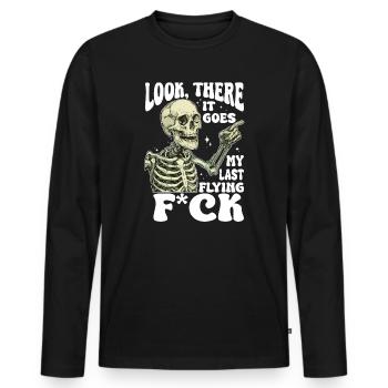 Halloween Squelette Volant F*ck - T-shirt manches longues Premium bio Homme - noir - Devant - Nico (187cm)