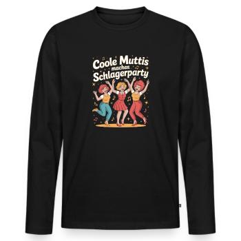  Coole Muttis Machen Schlagerparty Retro Tanzende - Männer Premium Bio Langarmshirt - Schwarz - Vorne - Nico (187cm)