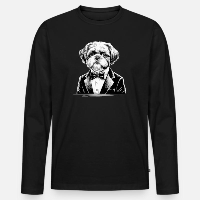 Shih tzu - Männer Premium Bio Langarmshirt - Schwarz