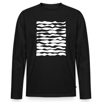 Monochrome Zigzag Stripes - Men's Premium Organic Long Sleeve Shirt - black - Front - Nico (187cm)