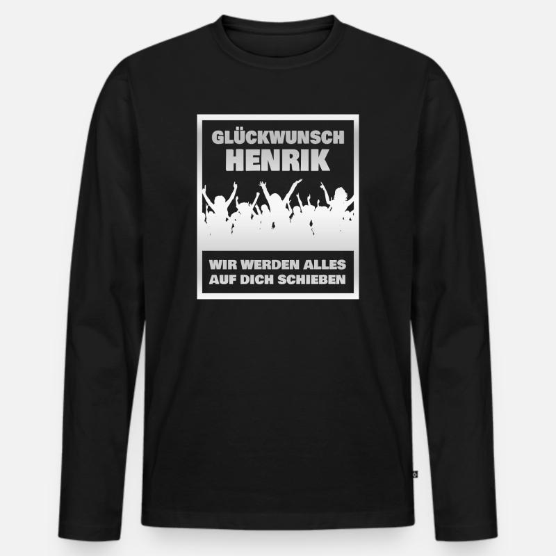 Henrik - Männer Premium Bio Langarmshirt - Schwarz
