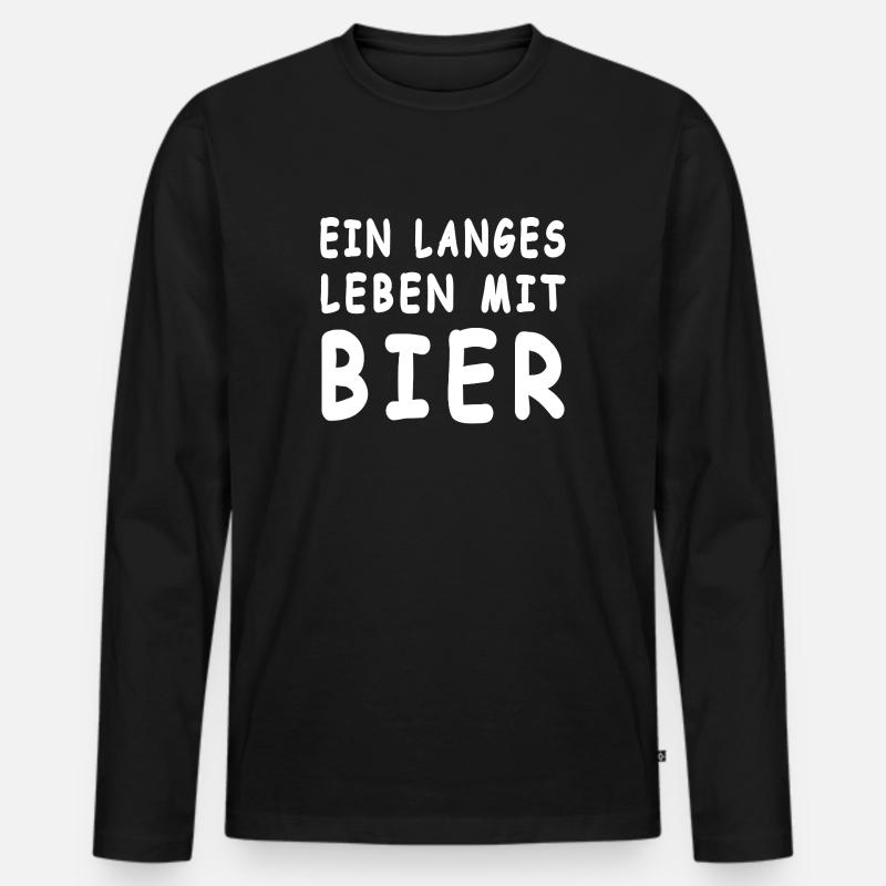 Bier - Männer Premium Bio Langarmshirt - Schwarz