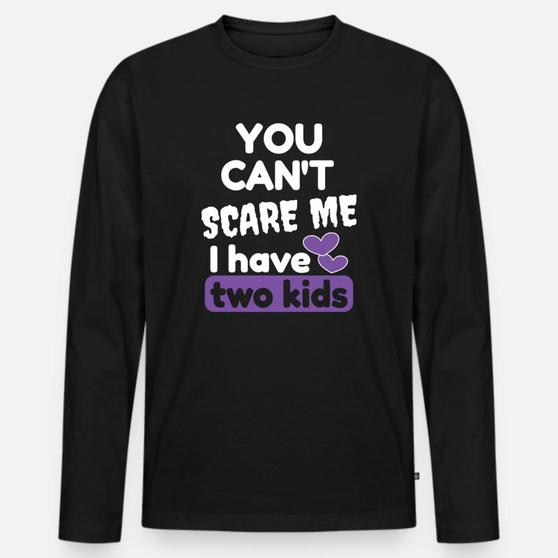 Ich habe zwei Kinder - Männer Premium Bio Langarmshirt - Schwarz