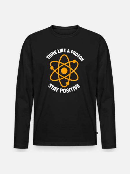 Proton Positive Thinking Atom Graphic - Men's Premium Organic Long Sleeve Shirt - black