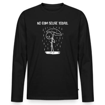 Lustiges Heute leider kein GYm - Men's Premium Organic Long Sleeve Shirt - black - Front - Nico (187cm)
