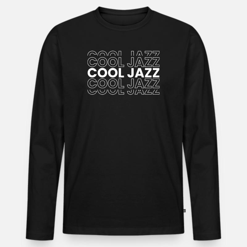 Cooles Jazz-Logo-Muster - Männer Premium Bio Langarmshirt - Schwarz