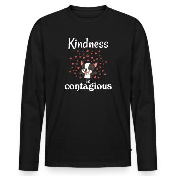 Boston - Freundlichkeit ist ansteckend - Männer Premium Bio Langarmshirt - Schwarz - Vorne - Nico (187cm)
