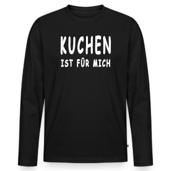 Gâteau - T-shirt manches longues Premium bio Homme - noir - Devant - Nico (187cm)