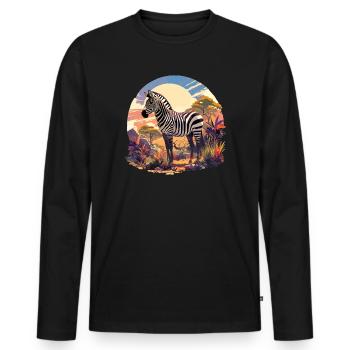 Zebras Zebra - Men's Premium Organic Long Sleeve Shirt - black - Front - Nico (187cm)