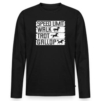Horseback Riding Walk Trot Gallop Horse Rider - Men's Premium Organic Long Sleeve Shirt - black - Front - Nico (187cm)