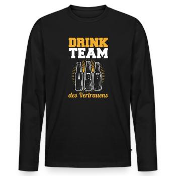 JGA Team Bräutigam Junggesellenabschied - Männer Premium Bio Langarmshirt - Schwarz - Vorne - Nico (187cm)