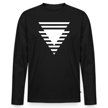 Abgestuftes dreieckiges Prisma - Männer Premium Bio Langarmshirt - Schwarz - Vorne - Nico (187cm)