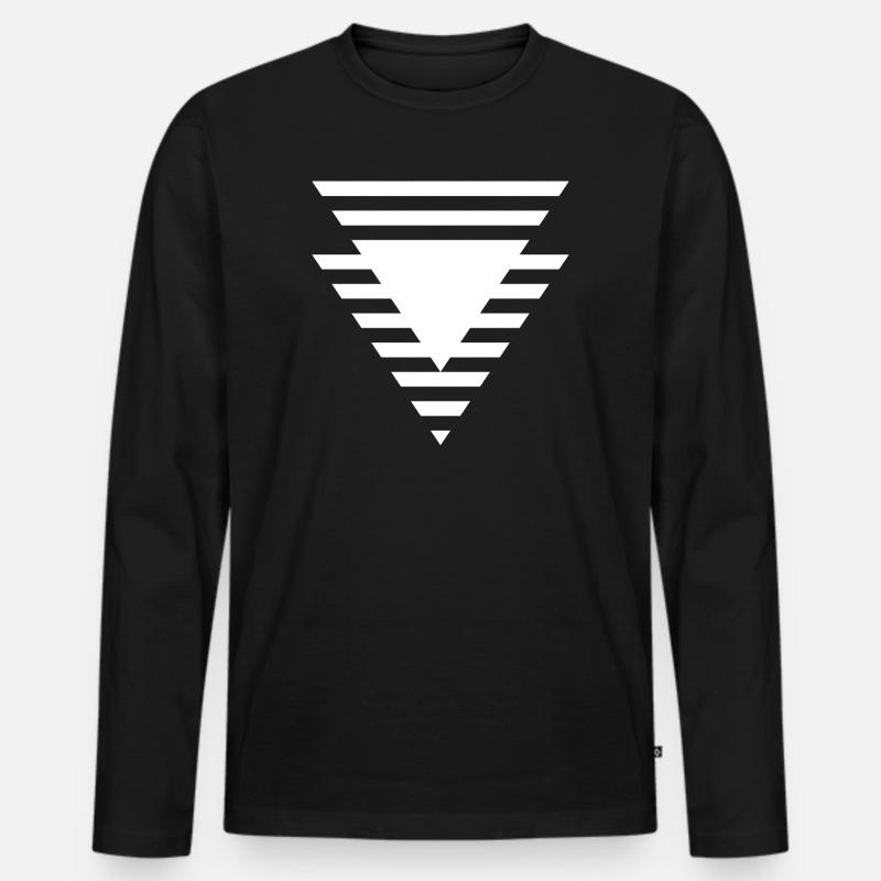 Stepped Triangular Prism - Men's Premium Organic Long Sleeve Shirt - black