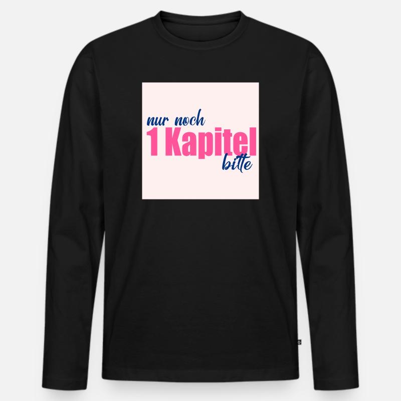 BÜCHER LIEBEN LESEN KAPITEL - Männer Premium Bio Langarmshirt - Schwarz