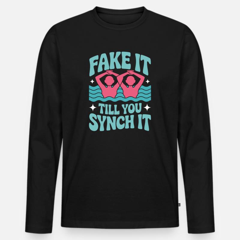 Synchronschwimmen Kunstschwimmen Wassersport - Männer Premium Bio Langarmshirt - Schwarz
