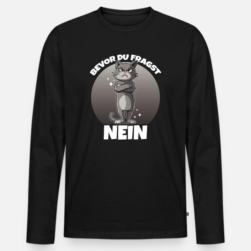 Grim Cat : Pas de dire - T-shirt manches longues Premium bio Homme - noir