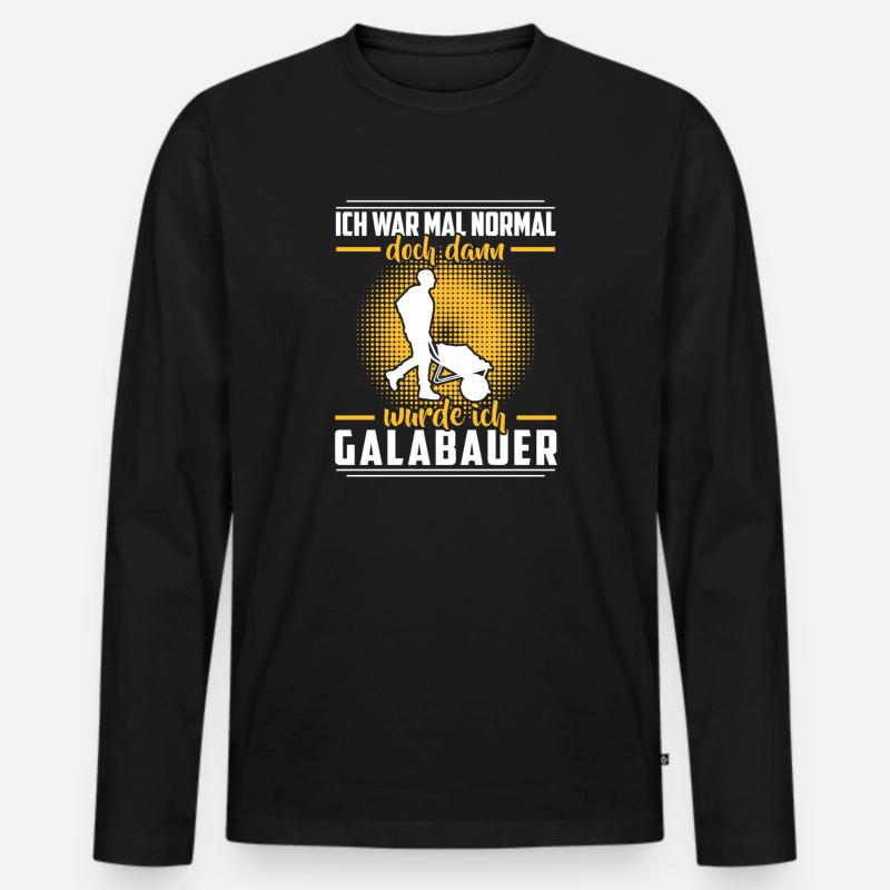 Galabauer war normal Landschaftsgärtner - Männer Premium Bio Langarmshirt - Schwarz
