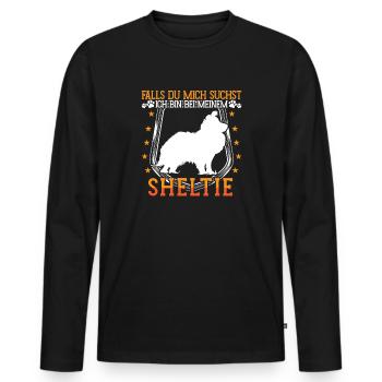 Samoyed is allergic sled dog - Men's Premium Organic Long Sleeve Shirt - black - Front - Nico (187cm)