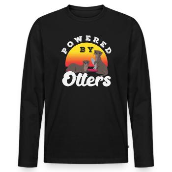Otter Tierliebhaber Seeotter Cartoon - Männer Premium Bio Langarmshirt - Schwarz - Vorne - Nico (187cm)