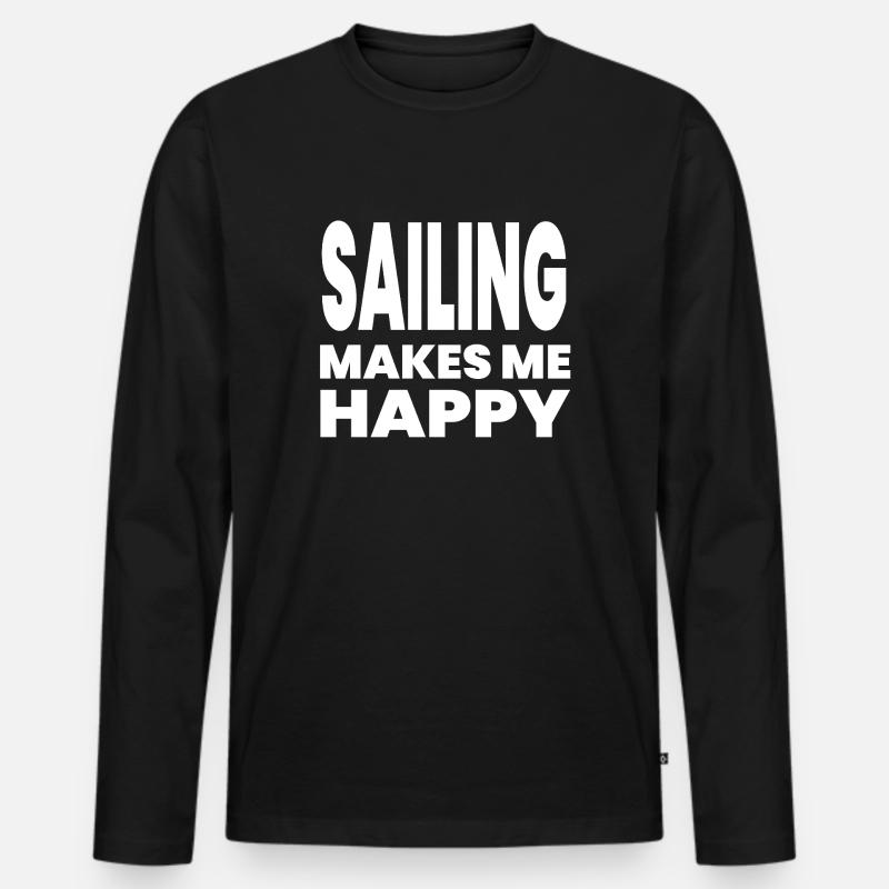 Segeln - Männer Premium Bio Langarmshirt - Schwarz
