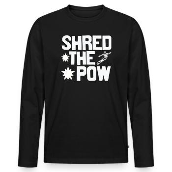 Shred the pow - Men's Premium Organic Long Sleeve Shirt - black - Front - Nico (187cm)
