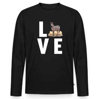 Zebras Zebra - Men's Premium Organic Long Sleeve Shirt - black - Front - Nico (187cm)