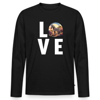 Zebras Zebra - Men's Premium Organic Long Sleeve Shirt - black - Front - Nico (187cm)