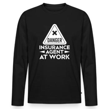 Insurance Agent Costume At Work Medicare Insurance - Männer Premium Bio Langarmshirt - Schwarz - Vorne - Nico (187cm)