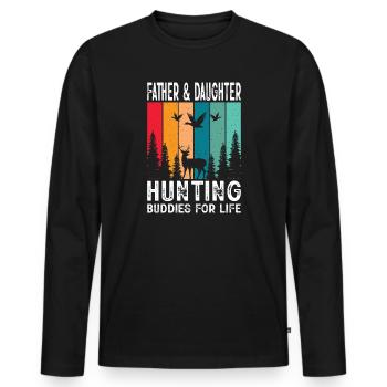 Cadeau de chasseur Chasse Examen de chasseur - T-shirt manches longues Premium bio Homme - noir - Devant - Nico (187cm)