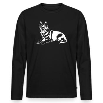 Schäferhund - Männer Premium Bio Langarmshirt - Schwarz - Vorne - Nico (187cm)