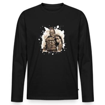 Spartan Muscles Gladiator Gym - Men's Premium Organic Long Sleeve Shirt - black - Front - Nico (187cm)