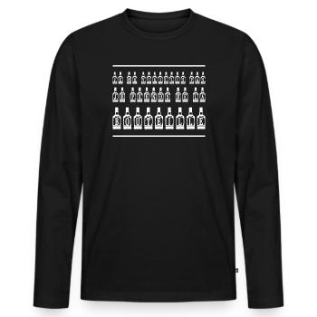 JE NE VIEILLIS PAS, JE PRENDS DE LA BOUTEILLE !  - T-shirt manches longues Premium bio Homme - noir - Devant - Nico (187cm)
