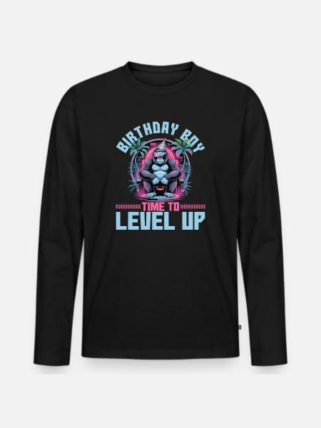 Birthday Gamer VR - Männer Premium Bio Langarmshirt - Schwarz