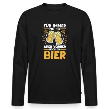 JGA Team Bräutigam Junggesellenabschied - Männer Premium Bio Langarmshirt - Schwarz - Vorne - Nico (187cm)